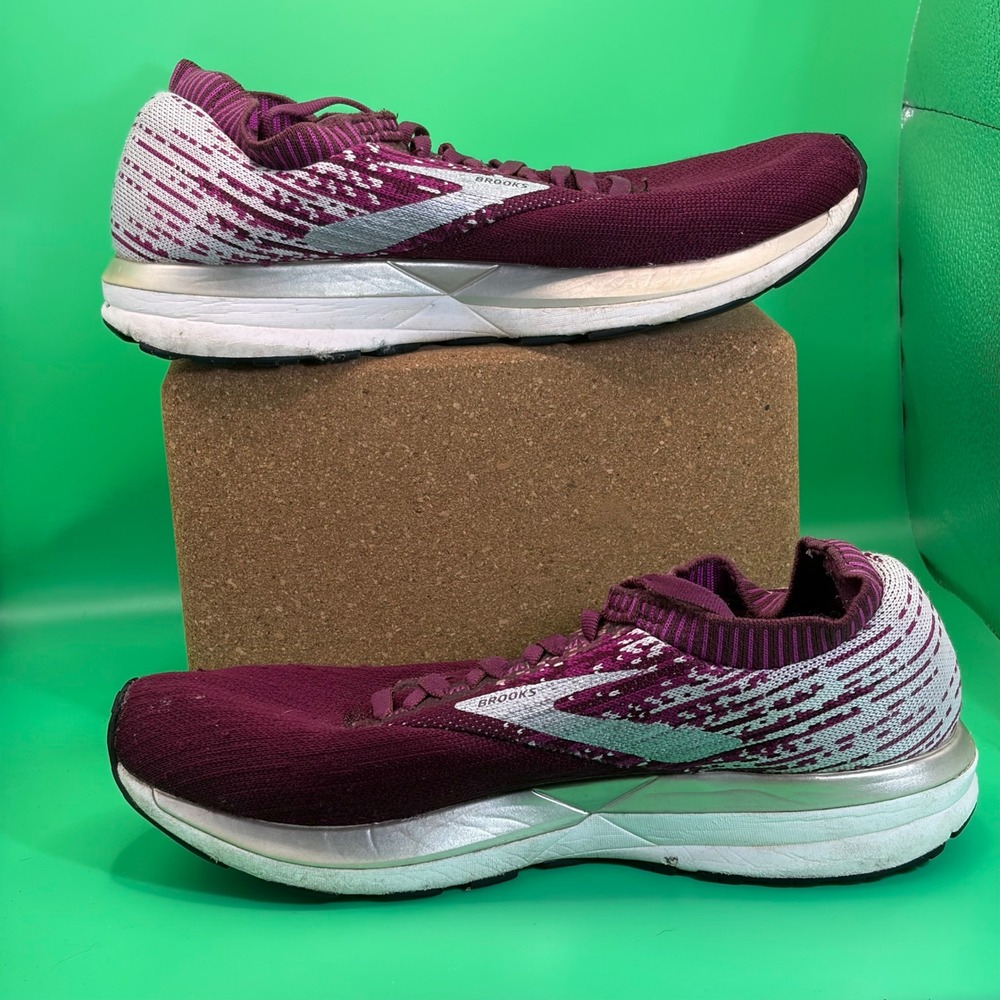 Brooks Ricochet Running Shoes Womens 8.5 B Plum/Silver DNA AMP Athletic Sneakers - Picture 3 of 8